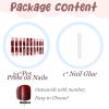 imageBABALAL Duck Nails Press on Short Fake Nails Black Pink Glue on Star Charm Y2k Stick on Acrylic 24Pcs Duck Bill Gothic Manicure Reusable Artificial Full Cover False NailFNDU307redcurved