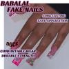imageBABALAL Duck Nails Press on Short Fake Nails Black Pink Glue on Star Charm Y2k Stick on Acrylic 24Pcs Duck Bill Gothic Manicure Reusable Artificial Full Cover False NailFNDU304cherry