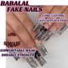 imageBABALAL Duck Nails Press on Short Fake Nails Black Pink Glue on Star Charm Y2k Stick on Acrylic 24Pcs Duck Bill Gothic Manicure Reusable Artificial Full Cover False NailFNDU301