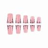 imageBABALAL Duck Nails Press on Short Fake Nails Black Pink Glue on Star Charm Y2k Stick on Acrylic 24Pcs Duck Bill Gothic Manicure Reusable Artificial Full Cover False NailFNDU309cow