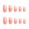 imageBABALAL Duck Nails Press on Short Fake Nails Black Pink Glue on Star Charm Y2k Stick on Acrylic 24Pcs Duck Bill Gothic Manicure Reusable Artificial Full Cover False NailFNDU309white
