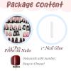 imageBABALAL Duck Nails Press on Short Fake Nails Black Pink Glue on Star Charm Y2k Stick on Acrylic 24Pcs Duck Bill Gothic Manicure Reusable Artificial Full Cover False NailFNDU308pinkblack