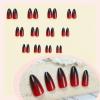 imageBABALAL Gothic Press on Nails Black Red Fake Nails  Almond Medium Acrylic 24Pcs Glossy Manicure Full Cover False NailsFNZ12blackred