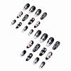 imageBABALAL Long Press on Nails Square Fake Nails Black White Gothic Glue ons Polka Dot Design Ghost Horror Halloween Pumpkin Bow Charm Trendy 24Pcs Glossy Acrylic False NailsANHA201ghost