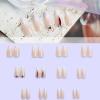 imageBABALAL Pink Press on Nails French Tip Fake Nails  Long Square Ombre Zebra Print French Tip with Charm 3D Flower Handmade 24Pcs Glossy Full Cover Acrylic False NailsCRJL07white