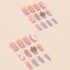 imageBABALAL Pink Press on Nails French Tip Fake Nails  Long Square Ombre Zebra Print French Tip with Charm 3D Flower Handmade 24Pcs Glossy Full Cover Acrylic False NailsCRJL07purple