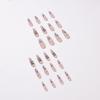 imageBABALAL Pink Press on Nails French Tip Fake Nails  Long Square Ombre Zebra Print French Tip with Charm 3D Flower Handmade 24Pcs Glossy Full Cover Acrylic False NailsCRJL08