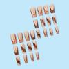 imageBABALAL Pink Press on Nails French Tip Fake Nails  Long Square Ombre Zebra Print French Tip with Charm 3D Flower Handmade 24Pcs Glossy Full Cover Acrylic False NailsCRJL09brown