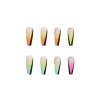 imageBABALAL Pink Press on Nails French Tip Fake Nails  Long Square Ombre Zebra Print French Tip with Charm 3D Flower Handmade 24Pcs Glossy Full Cover Acrylic False NailsCRJL11