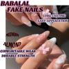 imageBABALAL Polka Dot Press On Nails 24Pcs Reusable Fake Nails  Medium Almond Pink French Tip 3D Bow Charm with Rhinestone 24Pcs Glossy Trendy Acrylic False Nails for Women GirlsANI17