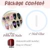 imageBABALAL Polka Dot Press On Nails 24Pcs Reusable Fake Nails  Medium Almond Pink French Tip 3D Bow Charm with Rhinestone 24Pcs Glossy Trendy Acrylic False Nails for Women GirlsANI01