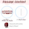 imageBABALAL Polka Dot Press On Nails 24Pcs Reusable Fake Nails  Medium Almond Pink French Tip 3D Bow Charm with Rhinestone 24Pcs Glossy Trendy Acrylic False Nails for Women GirlsANI05red
