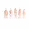 imageBABALAL Polka Dot Press On Nails 24Pcs Reusable Fake Nails  Medium Almond Pink French Tip 3D Bow Charm with Rhinestone 24Pcs Glossy Trendy Acrylic False Nails for Women GirlsANI17