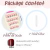 imageBABALAL Polka Dot Press On Nails 24Pcs Reusable Fake Nails  Medium Almond Pink French Tip 3D Bow Charm with Rhinestone 24Pcs Glossy Trendy Acrylic False Nails for Women GirlsANI09