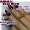 imageBABALAL Polka Dot Press On Nails Brown Fall Fake Nails  Medium Almond French Tip Flower 24Pcs Glossy Acrylic False Nails for Women GirlsFNn01purple