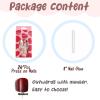 imageBABALAL Polka Dot Press On Nails Brown Fall Fake Nails  Medium Almond French Tip Flower 24Pcs Glossy Acrylic False Nails for Women GirlsFNn02cherry