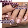 imageBABALAL Polka Dot Press On Nails Brown Fall Fake Nails  Medium Almond French Tip Flower 24Pcs Glossy Acrylic False Nails for Women GirlsFNn03polkadot