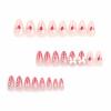 imageBABALAL Polka Dot Press On Nails Brown Fall Fake Nails  Medium Almond French Tip Flower 24Pcs Glossy Acrylic False Nails for Women GirlsFNn06bow