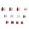 imageBABALAL Polka Dot Press On Nails Brown Fall Fake Nails  Medium Almond French Tip Flower 24Pcs Glossy Acrylic False Nails for Women GirlsFNn06sliver
