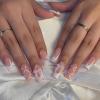 imageBABALAL Press On Fake Nails  Long Square Black Red French Tip with Gold Charm Luxury Bow Flower Trendy Acrylic False Nails with GlueFNP11white