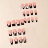 imageBABALAL Press On Fake Nails  Long Square Black Red French Tip with Gold Charm Luxury Bow Flower Trendy Acrylic False Nails with GlueFNP22black