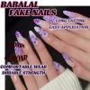 imageBABALAL Press on Nails Green Fake Nails  Medium Almond Cute Rabbit Strawberry 3D Design Handmade 24pcs Glossy Full Cover Acrylic False NailsBNU00purple