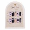 imageBABALAL Press on Nails Green Fake Nails  Medium Almond Cute Rabbit Strawberry 3D Design Handmade 24pcs Glossy Full Cover Acrylic False NailsBNU00star