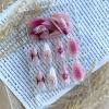 imageBABALAL Press on Nails Green Fake Nails  Medium Almond Cute Rabbit Strawberry 3D Design Handmade 24pcs Glossy Full Cover Acrylic False NailsBNU01flower