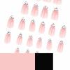 imageBABALAL Press on Nails Green Fake Nails  Medium Almond Cute Rabbit Strawberry 3D Design Handmade 24pcs Glossy Full Cover Acrylic False NailsBNU01polkadot