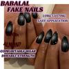 imageBABALAL Press on Nails Green Fake Nails  Medium Almond Cute Rabbit Strawberry 3D Design Handmade 24pcs Glossy Full Cover Acrylic False NailsBNU03