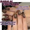 imageBABALAL Press on Nails Green Fake Nails  Medium Almond Cute Rabbit Strawberry 3D Design Handmade 24pcs Glossy Full Cover Acrylic False NailsBNU08ombre