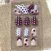 imageBABALAL Press on Nails Oval Medium Fake Nails Red White Polka Dot Design Star Y2k Glue on Acrylic Nails 24Pcs Glossy Round Manicure Trendy SuppliesCRJH02polkadot
