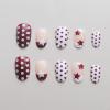 imageBABALAL Press on Nails Oval Medium Fake Nails Red White Polka Dot Design Star Y2k Glue on Acrylic Nails 24Pcs Glossy Round Manicure Trendy SuppliesCRJH02polkadot