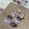 imageBABALAL Press on Nails Oval Medium Fake Nails Red White Polka Dot Design Star Y2k Glue on Acrylic Nails 24Pcs Glossy Round Manicure Trendy SuppliesCRJH02polkadot