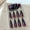 imageBABLAL Gothic Vampire Press On Nails Red Black Long Stiletto False Nails  3d Acrylic Halloween Punk Style Fake Nails 24Pcs Goth Custom Art for WomenANE03gothic