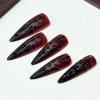 imageBABLAL Gothic Vampire Press On Nails Red Black Long Stiletto False Nails  3d Acrylic Halloween Punk Style Fake Nails 24Pcs Goth Custom Art for WomenANE03gothic