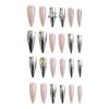 imageBABLAL Gothic Vampire Press On Nails Red Black Long Stiletto False Nails  3d Acrylic Halloween Punk Style Fake Nails 24Pcs Goth Custom Art for WomenANE22