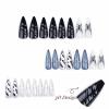 imageBABLAL Gothic Vampire Press On Nails Red Black Long Stiletto False Nails  3d Acrylic Halloween Punk Style Fake Nails 24Pcs Goth Custom Art for WomenANE02