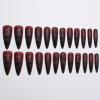 imageBABLAL Gothic Vampire Press On Nails Red Black Long Stiletto False Nails  3d Acrylic Halloween Punk Style Fake Nails 24Pcs Goth Custom Art for WomenANE03gothic