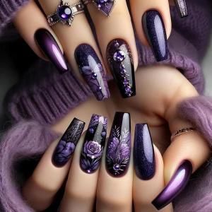 imageBABALAL Pink Press on Nails French Tip Fake Nails  Long Square Ombre Zebra Print French Tip with Charm 3D Flower Handmade 24Pcs Glossy Full Cover Acrylic False NailsCRJL04gothrose