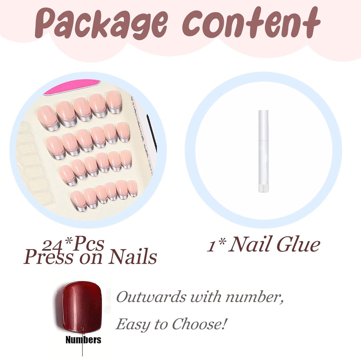 imageBABALAL Press On Nails Pink White Kawaii False Nails with Bow ampamp Paw Design Cute 3D Bear Paw Medium Almond PressOns for Women Girls 24Pcs Glossy Handmade Full Cover Stick On NailsANI09