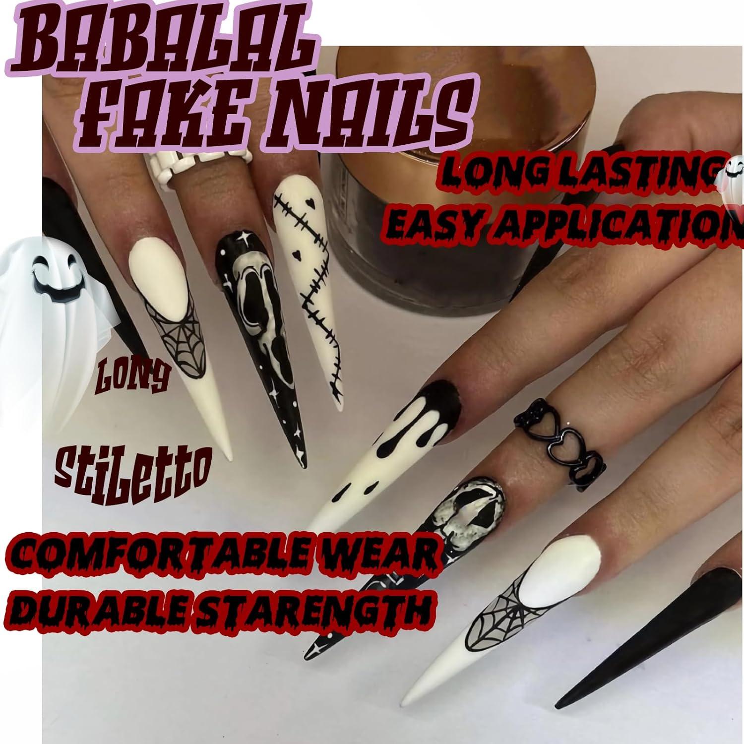 imageBABALAL Press On Nails Pink White Kawaii False Nails with Bow ampamp Paw Design Cute 3D Bear Paw Medium Almond PressOns for Women Girls 24Pcs Glossy Handmade Full Cover Stick On NailsANI07
