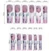 imageBABALAL Christmas Press on Nails Long Coffin Fake Nails Red Glue on Snowflake Design Xmas False Acrylic Nails 24Pcs Matte Ballerina Stick onFna103pink