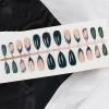 imageBABALAL Acrylic Press on Nails Almond Medium Fake nails Gold Chrome Glue ons 3d Texture French Tip Luxury Design Handmade 24Pcs Full Cover Stick on False Nails for Women GirlsBNU01mistletoe