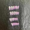 imageBABALAL Acrylic Press on Nails Almond Medium Fake nails Gold Chrome Glue ons 3d Texture French Tip Luxury Design Handmade 24Pcs Full Cover Stick on False Nails for Women GirlsBNU00purple