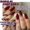 imageBABALAL Acrylic Press on Nails Almond Medium Fake nails Gold Chrome Glue ons 3d Texture French Tip Luxury Design Handmade 24Pcs Full Cover Stick on False Nails for Women GirlsBNU03burgundy
