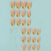imageBABALAL Acrylic Press on Nails Almond Medium Fake nails Gold Chrome Glue ons 3d Texture French Tip Luxury Design Handmade 24Pcs Full Cover Stick on False Nails for Women GirlsBNU03gold
