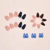 imageBABALAL Acrylic Press on Nails Almond Medium Fake nails Gold Chrome Glue ons 3d Texture French Tip Luxury Design Handmade 24Pcs Full Cover Stick on False Nails for Women GirlsBNU05