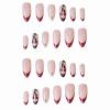 imageBABALAL Acrylic Press on Nails Almond Medium Fake nails Gold Chrome Glue ons 3d Texture French Tip Luxury Design Handmade 24Pcs Full Cover Stick on False Nails for Women GirlsBNU02cherry