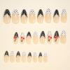 imageBABALAL Acrylic Press on Nails Almond Medium Fake nails Gold Chrome Glue ons 3d Texture French Tip Luxury Design Handmade 24Pcs Full Cover Stick on False Nails for Women GirlsBNU03polkadot